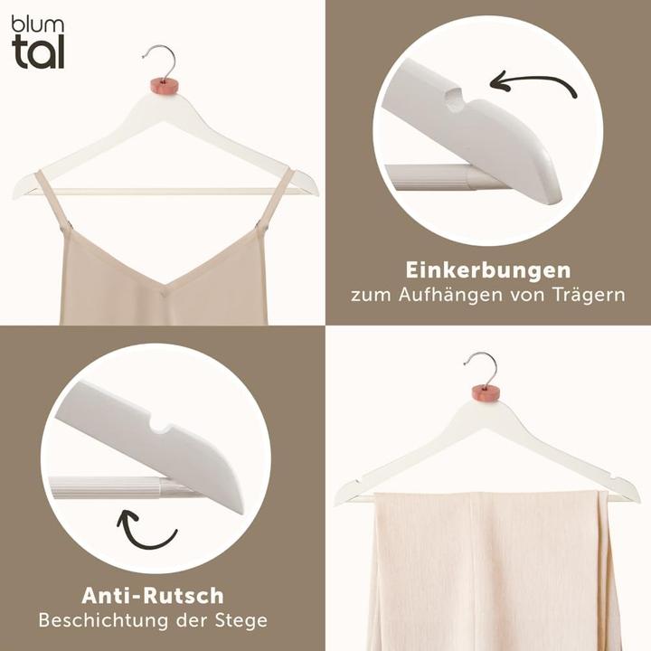 Produktbild Blumtal 20er-Set Kleiderbügel + Zedernholz Mottenschutz (20 x)