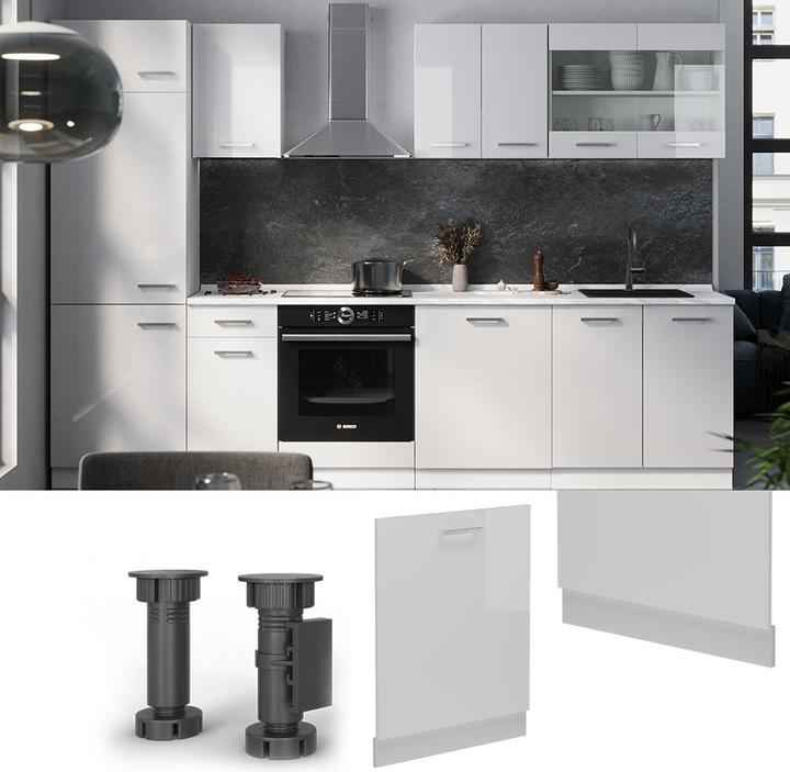 Immagine prodotto Vichy Geschirrspülblende R-Line, Weiss Hochglanz/Weiss, 60 cm ohne Arbeitsplatte