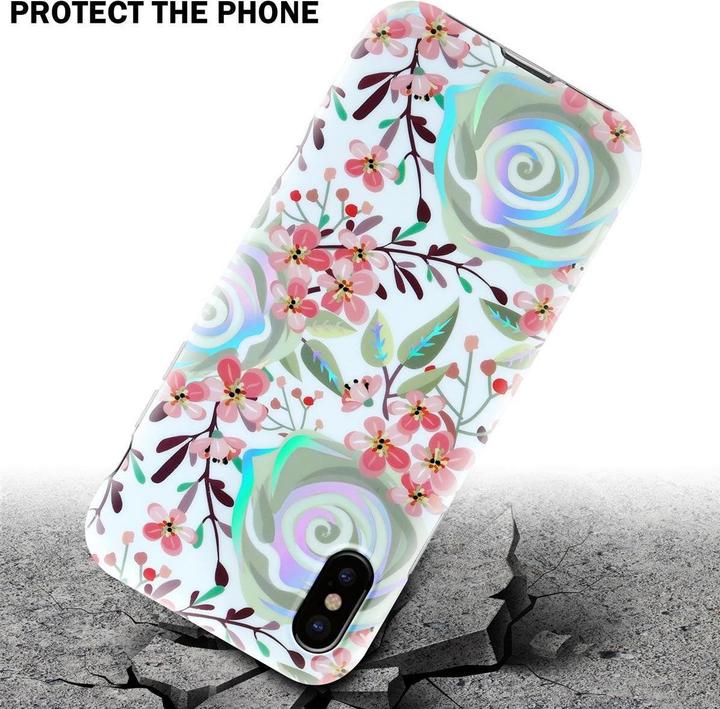 Produktbild Cadorabo IMD TPU Bunte Blumen & Blätter Cover (Apple iPhone XS Max)