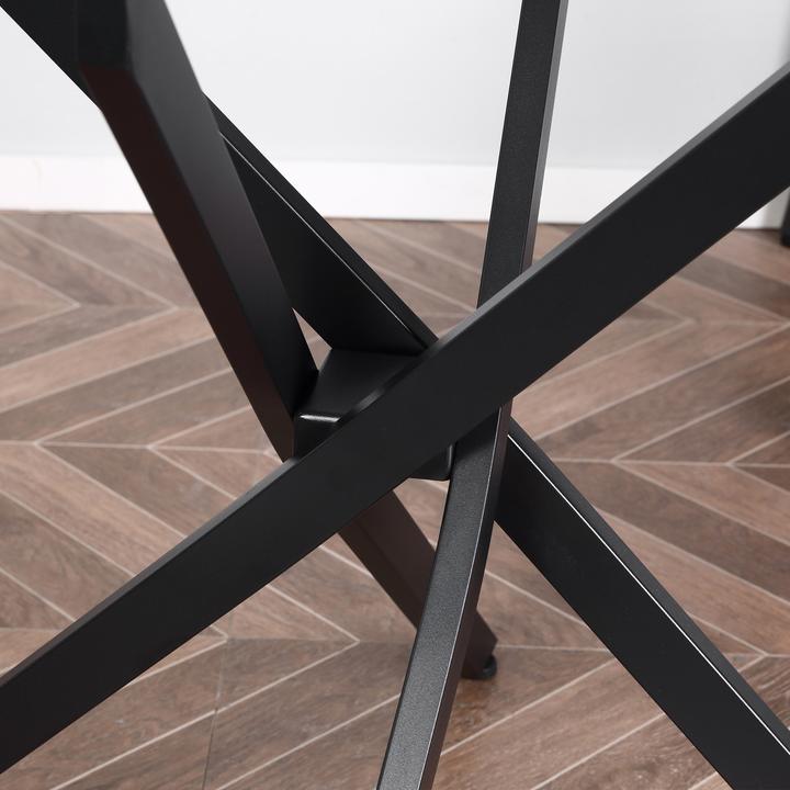 Produktbild Homcom Beistelltisch mit Glasplatte (80 x 80 x 75 cm)