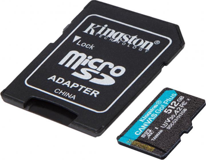 Actual product image Kingston Canvas Select Plus (512 GB, microSDXC, U3, UHS-I)