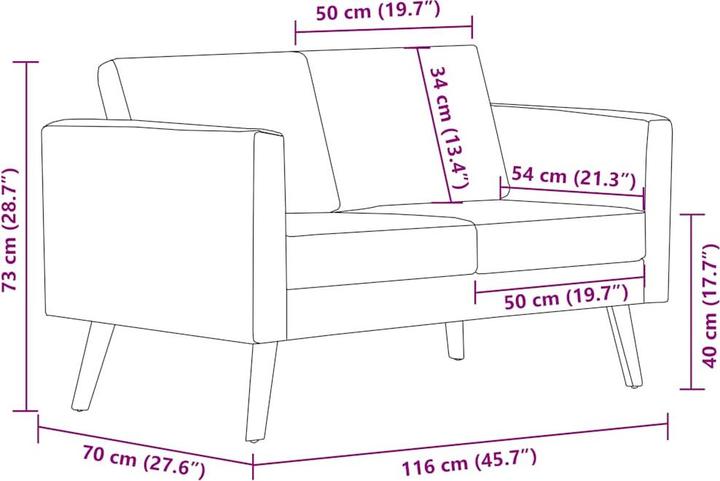 Actual product image VidaXL Canda (2 person sofa)