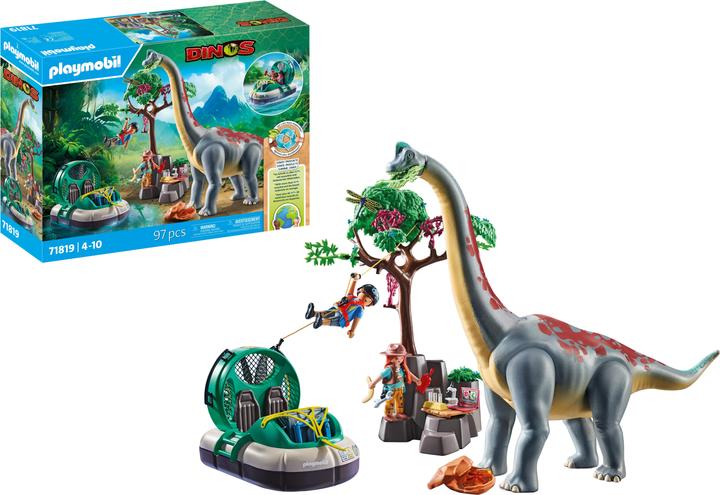 Actual product image Playmobil Brachiosaurus encounter with hovercraft (71819, Playmobil dinos)