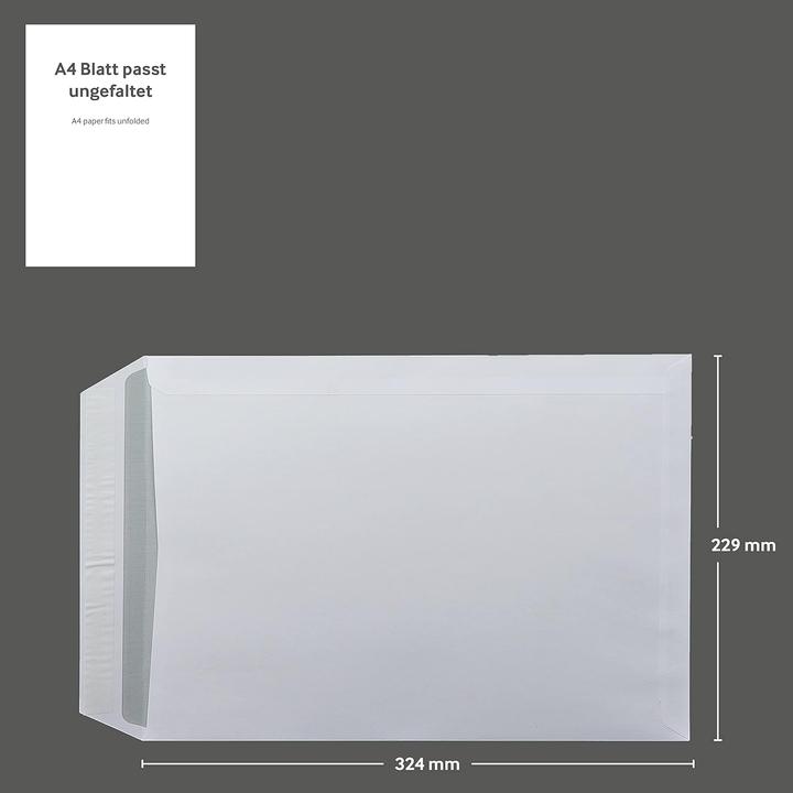 Produktbild Blanke Briefhüllen 250 Stück C4 Briefumschläge, ohne Fenster (C4, 250 x)