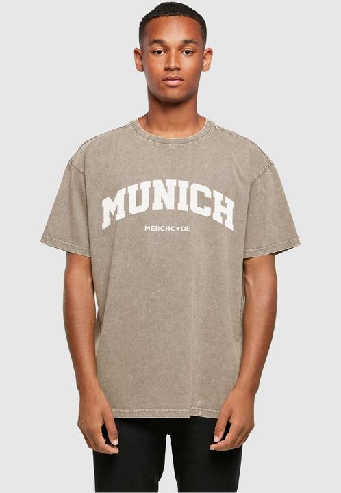 Actual product image Merchcode Munich Wording - Acid Washed Oversize Tee - 113017 (3XL)