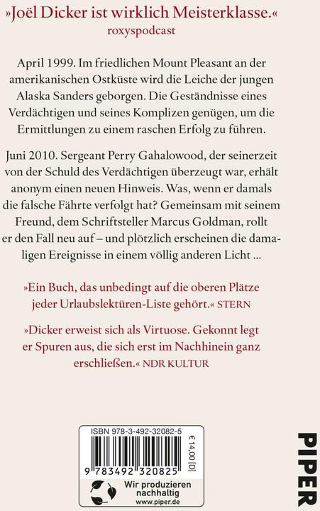 Produktbild Die Affäre Alaska Sanders (Deutsch, Amelie Thoma, Joël Dicker, Michaela Messner, 2024)