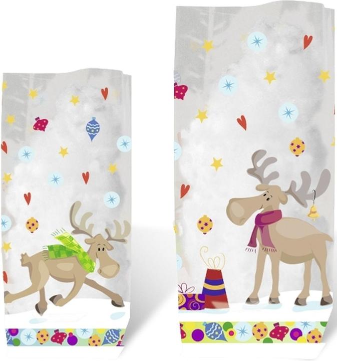 Produktbild Ursus Weihnachtsbeutel Elche 23.5 cm (Geschenktüte, 10 x)