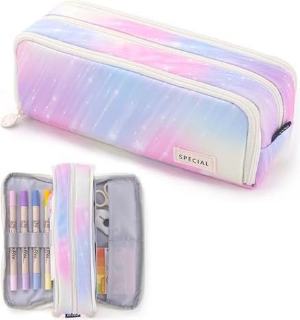 Actual product image Only-Bags.Store Pencil Case with 3 Compartments Large Capacity Pencil Case Pencil Case for School & Office
