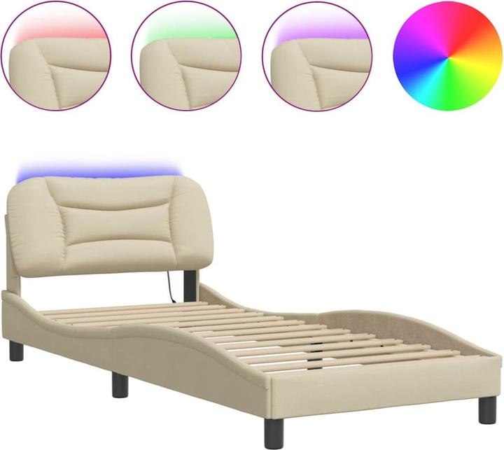 Actual product image VidaXL Bed frame with LED fabric (90 x 190 cm)