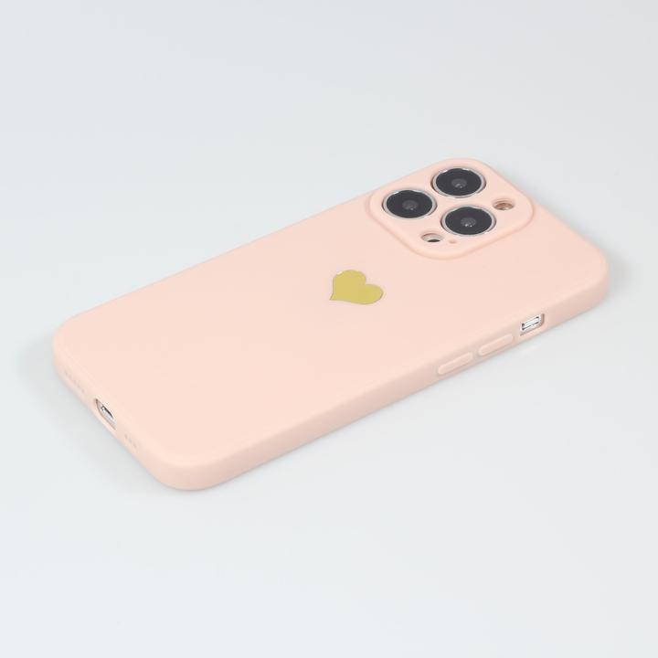 Actual product image PhoneLook Cover Silicone Mat Heart gold (Apple iPhone 16 Pro)