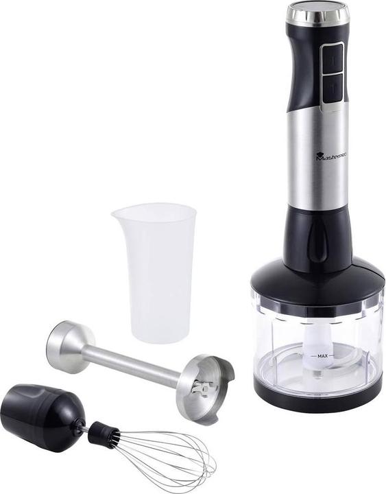 Produktbild MasterPRO Stabmixer 1000W mit Messbecher, mit Mixbecher Schwarz/Edelstahl, Transparent