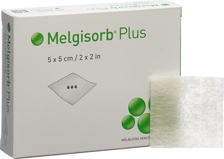 Actual product image Mölnlycke Melgisorb Plus Alginate Bandage 5x5cm sterile 10 pcs.