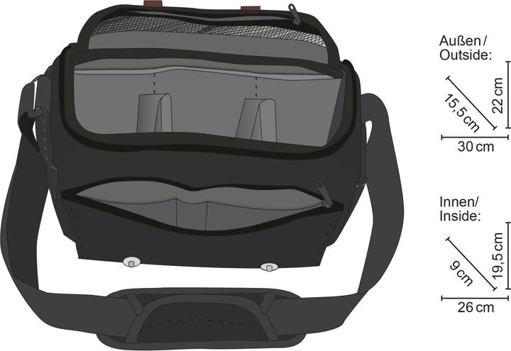Immagine prodotto mantona Borsa fotografica Milano grande (Borsa a tracolla per fotocamera, 0.12 l)