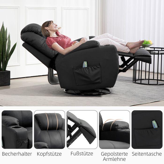 Actual product image Swisshandel24 Relax armchair massage function electric reclining function, rocking function, swivelling spring
