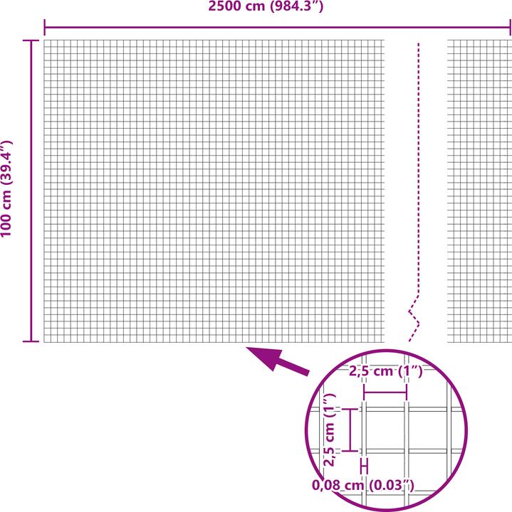 Produktbild VidaXL Hühnerdrahtzaun Set Set aus 2 Galvanisierter Stahl 25 x 1 m