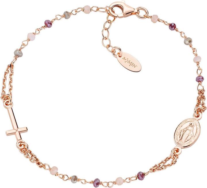 Amen Rosary Crystal Armband (20 cm, Silber 925)