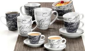 Image du produit Ritzenhoff & Breker Tasse à café jumbo "CORNELLO GREY", 0,6 l en porcelaine, lavable au lave-vaisselle (600 ml, 6 x)