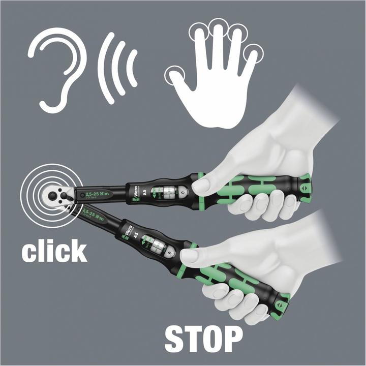 Actual product image Wera Click-Torque A 6 Set 1 (1/4", 2.50 Nm, 25 Nm)