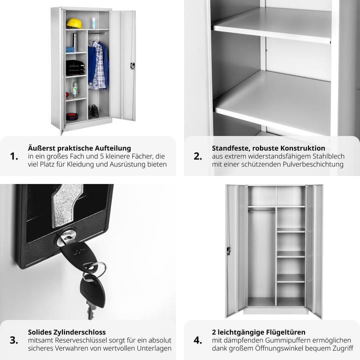 Produktbild tectake Schrank (80 x 40 x 180 cm)