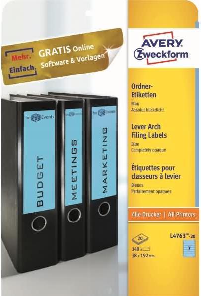 Actual product image Avery Folder labels