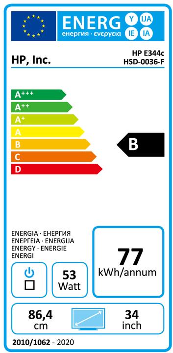 Energie-Label HP E344c (3440 x 1440 Pixel, 34")
