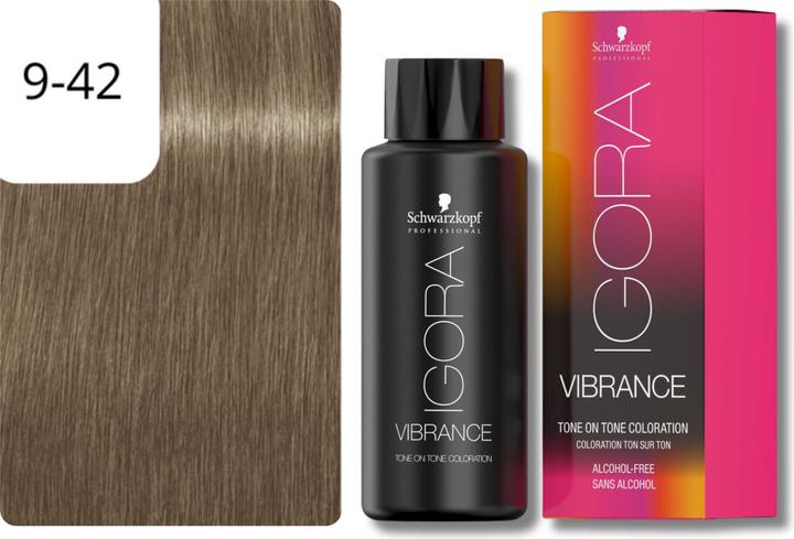 Produktbild Schwarzkopf Professional IGORA VIBRANCE Tone On Tone Coloration (9-42 Extra Hellblond Beige Asch)