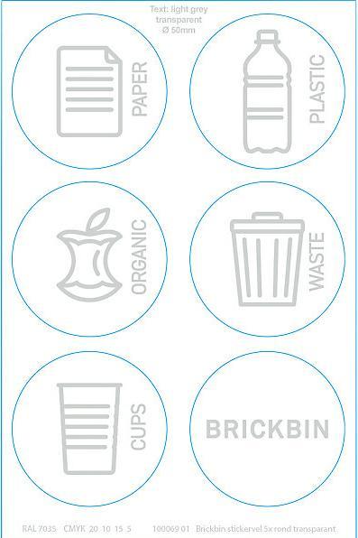 Image du produit ReinigungsBerater Système de tri des déchets BrickBin Collecteur de gobelets noir jaune 65 L avec 5 trous (ouvertures (65 l)