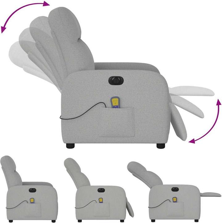 Actual product image VidaXL Massage chair electric cloud grey fabric