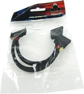 Produktbild Phobya SATA Strom Y-Kabel SATA Buchse an 2x SATA Stecker 15cm Sc