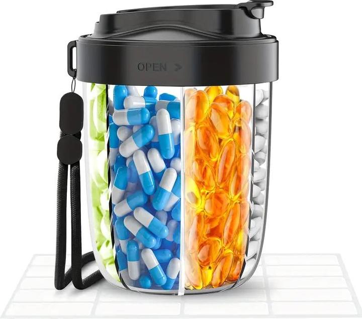 Actual product image Cbx Runde Pillendose Tablettenbox mit 7 separaten Fächer