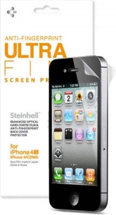 Spigen Steinheil iPhone 4 / 4S SGP Anti Vingerafdruk Ultra Fijne Beschermende Film (1 Stuk, Apple iPhone 4)