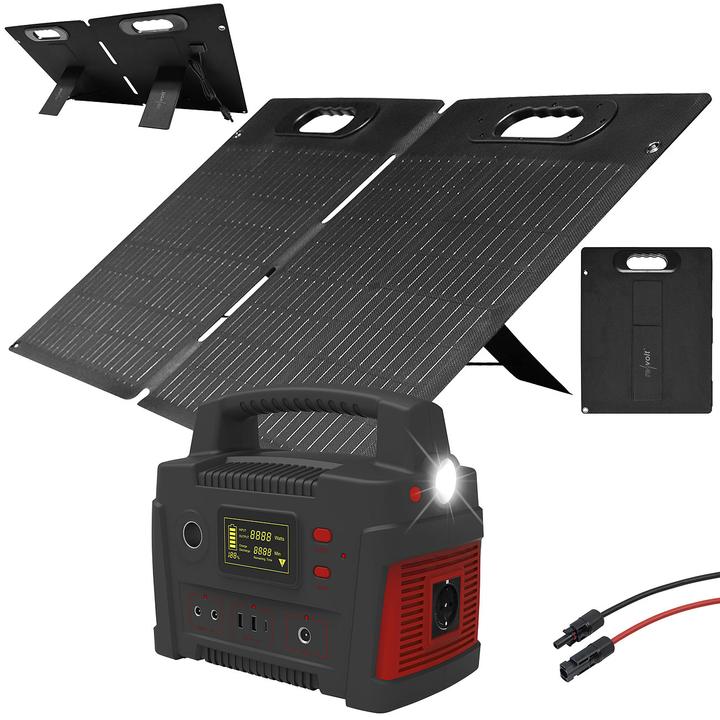 Produktbild Revolt Powerstation & Solar-Generator mit 50-W-Solarpanel, 420 Wh, 600 Watt