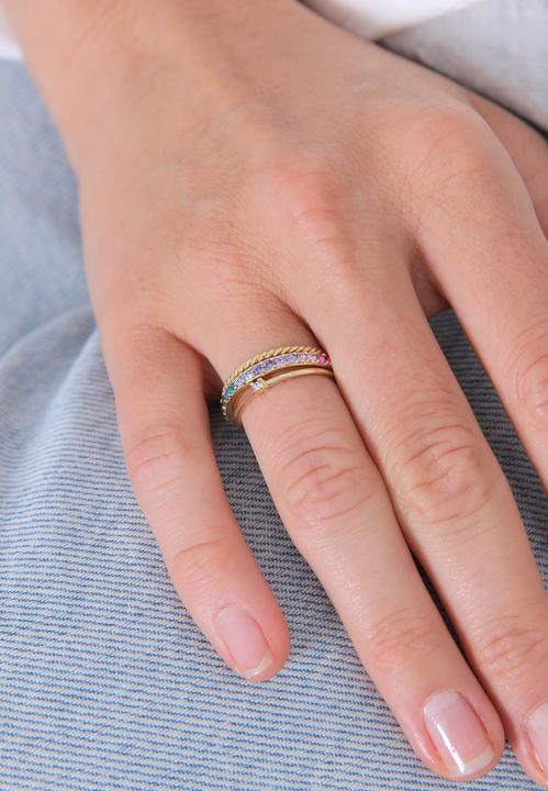 Produktbild Elli Kristall Ring, Multi-Color, Ring Set (66, 925 Silber)