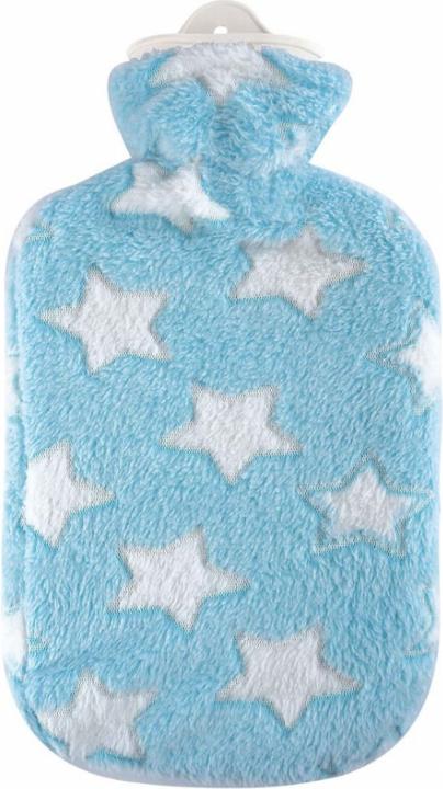 Image du produit Sänger bouillotte en coutchouc naturel avec housse peluche étoiles bleu (2 l)