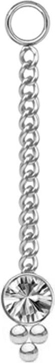 Chaotic Trading Anhänger silber Kette mit Anhänger Kristall silber drei Kugeln (Chirurgenstahl 316L, ohne Messing)