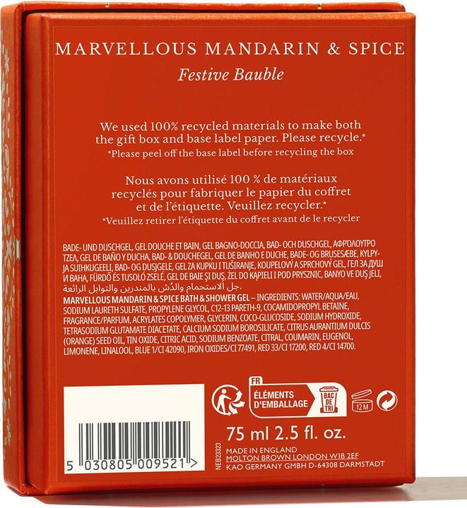 Actual product image Molton Brown Marvellous Mandarin & Spice Festive Bauble (75 ml)