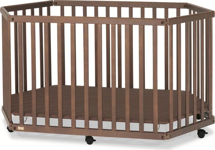 Produktbild Herlag Laufgitter 6-eckig lang, braun gebeizt, dunkelbraun (138 cm, 86 cm, Buche)