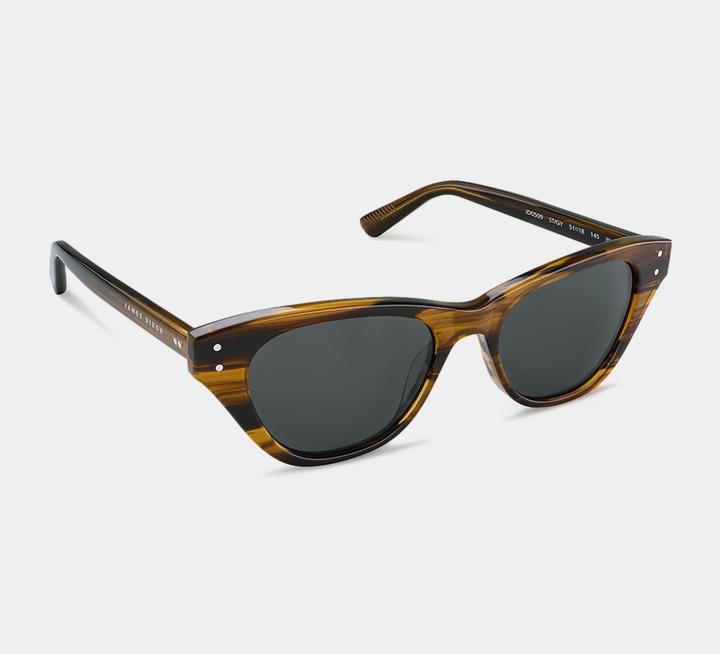 Immagine prodotto James Dixon Gestreift/Grau - Velvet - Cat-Eye - Acetat - Sonnenbrille