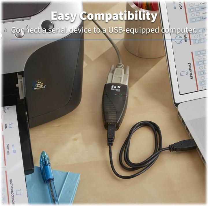 Actual product image Eaton Tripp Lite Series Keyspan High Speed USB to Serial Adapter (DB9F, USB-A, 7.87 cm)