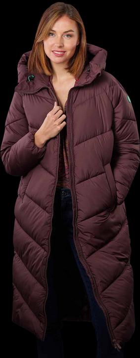 Save the Duck Janis Long Coat Burgundy Black