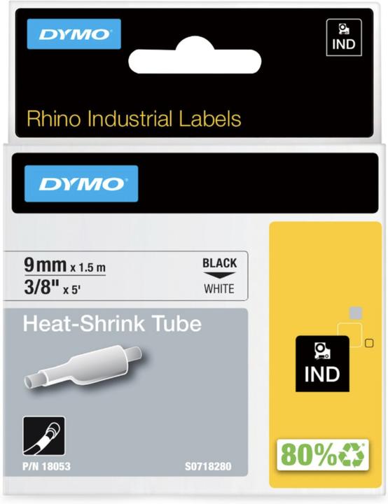 Actual product image Dymo Rhino heat shrink tubing (0.90 cm, White)