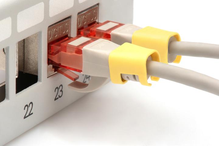 Produktbild Digitus Farbclips für RJ45-Kabel Farbe Gelb, 100 Stück Packung
