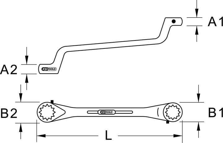 Produktbild BRW Doppel-Ratschenringschlüssel (19 mm, 22 mm)