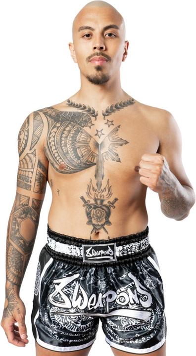 Immagine prodotto 8Weapons 8 Armi Pantaloncini Muay Thai Carbon - Sak Yant Tigers (S)