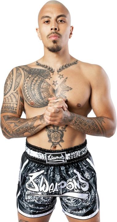 Immagine prodotto 8Weapons 8 Armi Pantaloncini Muay Thai Carbon - Sak Yant Tigers (S)