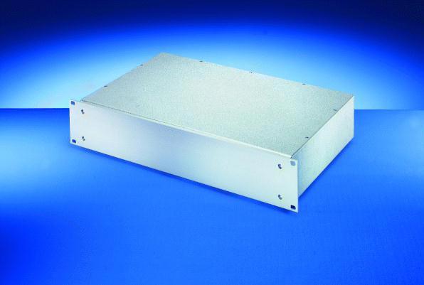 Actual product image Schroff 19" complete slide-in unit made of sheet steel, closed top and bottom panels -