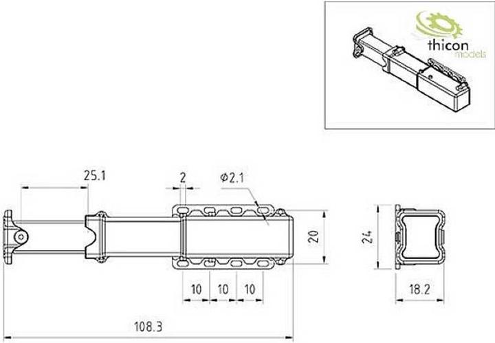 Actual product image Thicon Models Trailer supports electric pair of metal