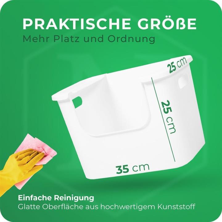 Image du produit Novaliv 4x Aufbewahrungsbox Bad Organizer Kleiderschrank Schubladen Ordnungssystem Weiss Wohnmobil Sc (35 x 25 x 25 cm)