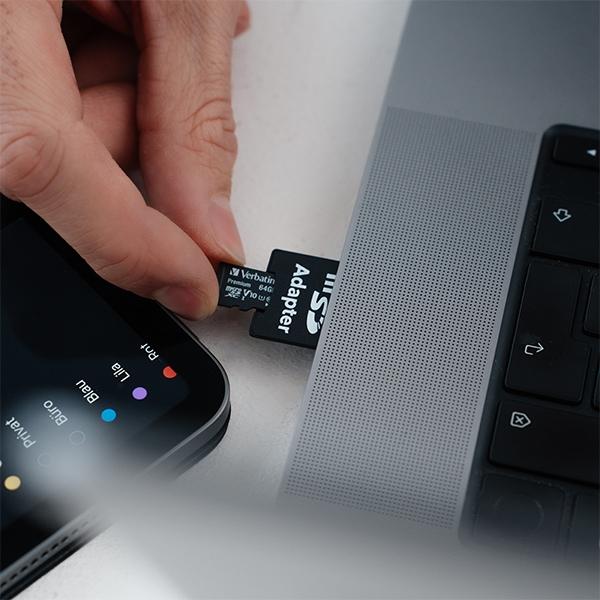 Actual product image Verbatim Micro SDXC Card Class 10 (64 GB, microSDXC, U1, UHS-I)