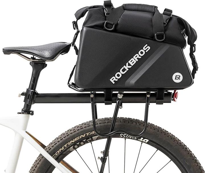 Actual product image Rockbros 30140090001 bicycle bag for trunk 11.6l - black (11.60 l, Luggage carrier bag)